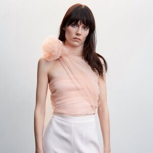 Mango floral chiffon top